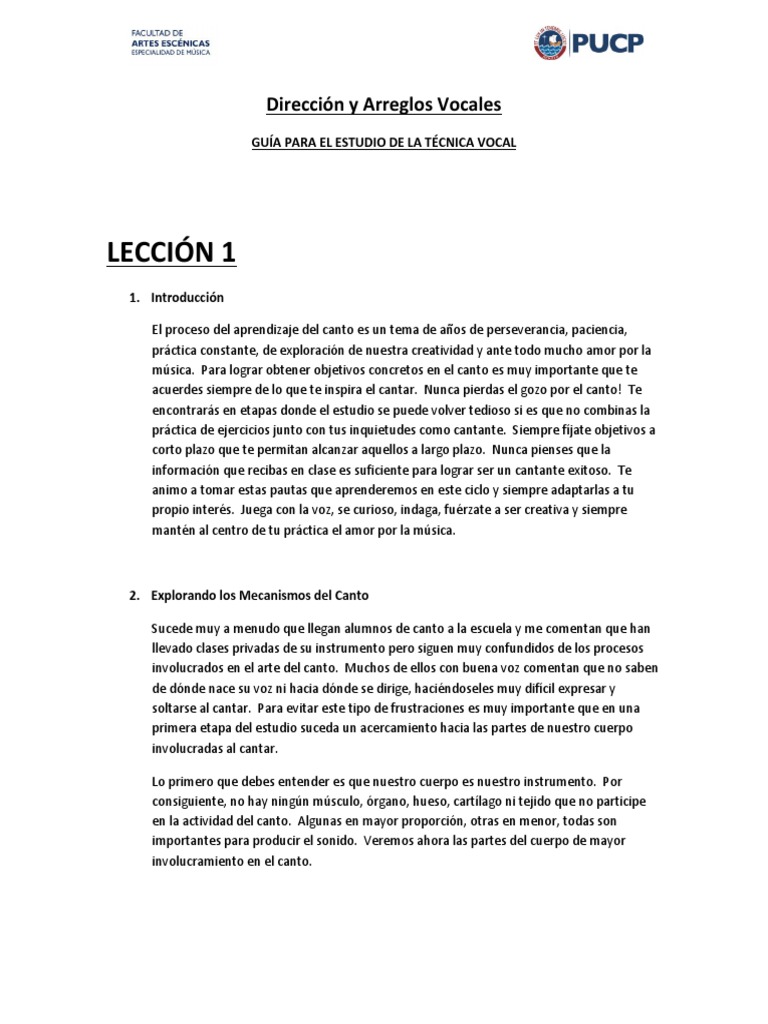 Guía de Técnica Vocal para Cantantes | PDF | Sonido | Respiración