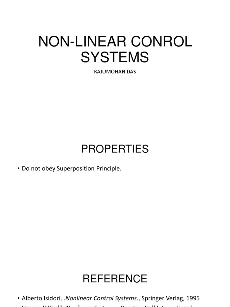 Non-Linear Control Systems Overview | PDF