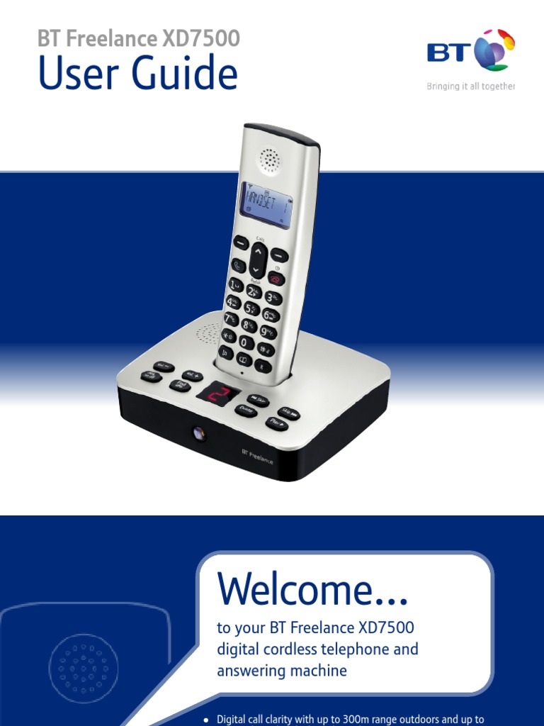 BT Freelance XD7500 Userguide PDF Telephone Battery Charger