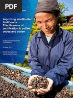 Improving Smallholder Livelihoods - Effectiveness of Certification in Coffee,Cocoa and Cotton_study Commissioned by SUSTAINEO