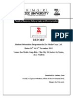 Student Orientation Programme in Zee Media