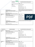 training diary template - week 6