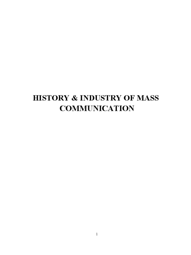 History Industry Of Mass Communication Pdf Egyptian Hieroglyphs