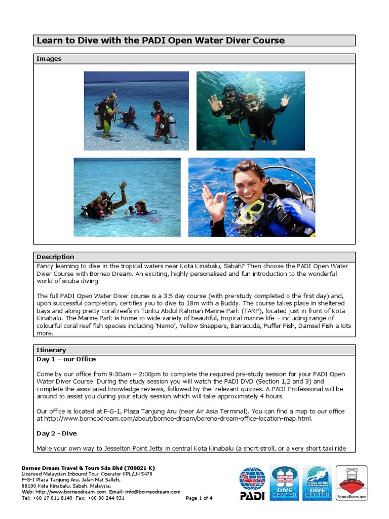 PADI OPEN WATER DIVER Manual 日本語（ダイビングライセンス