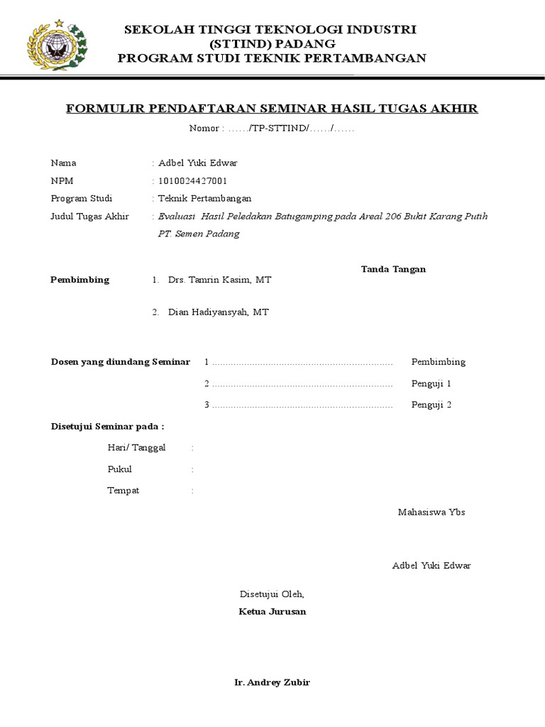 Contoh Surat Permohonan Penggunaan Padang