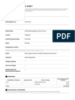 Project Data Sheet: PDS Creation Date