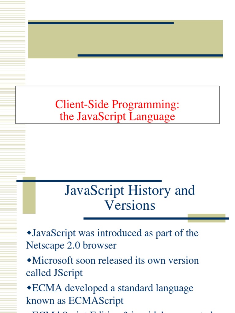 Client Side JavaScript | PDF | Java Script | Parameter (Computer ...