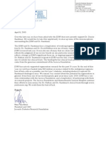 Peter Van Etten JDRF Letter Re: Initial Decision Not To Fund Dr. Faustman's Research