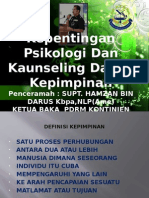 Kepentingan Psikologi Dan Kaunseling Dalam Kepimpinan