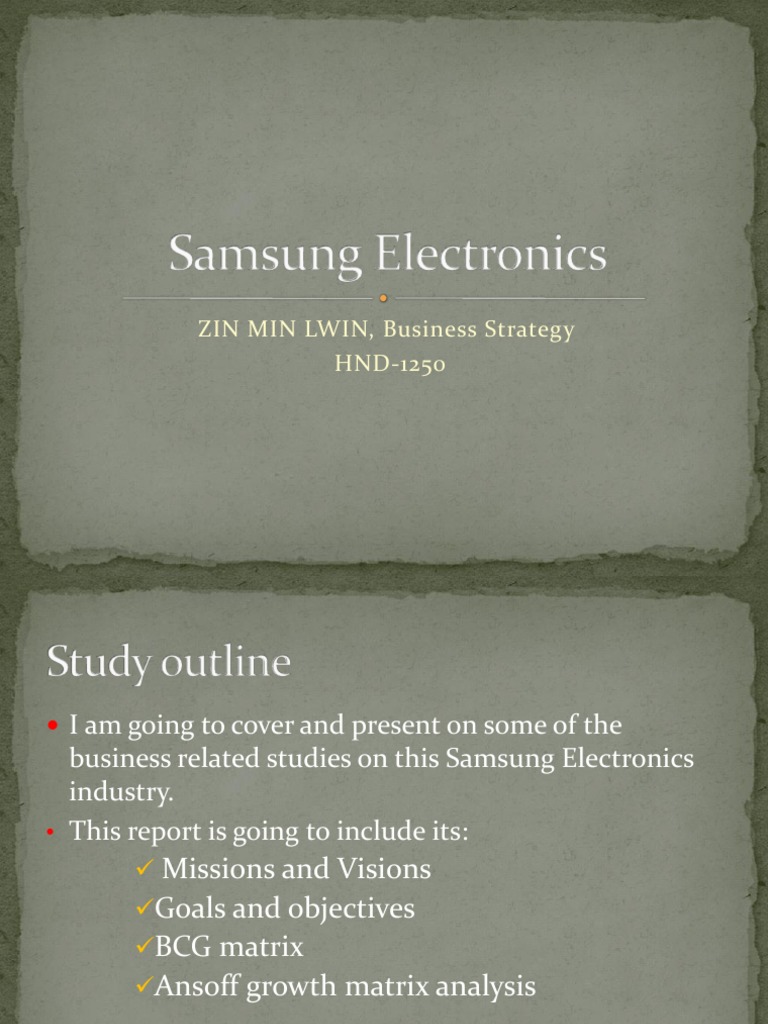Samsung Electronics Business Strategy Analysis | PDF | Samsung | Market ...