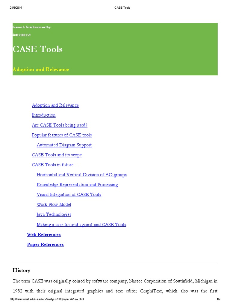 Case Tools | Software Development | Systems Theory | Free 30-day Trial