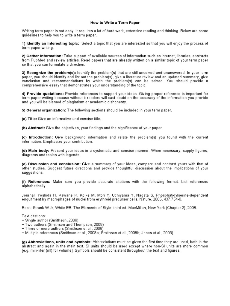 How To Write A Term Paper | PDF | Abstract (Summary) | Communication