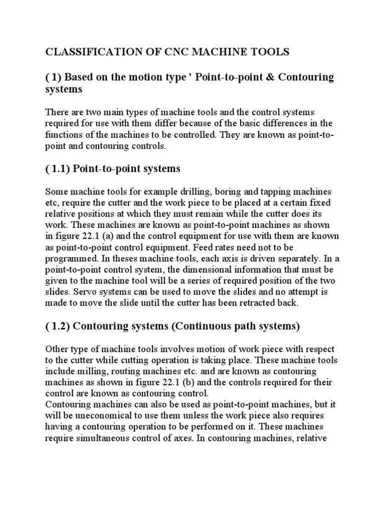 Classification of CNC Machine | PDF | Numerical Control | Electric Motor