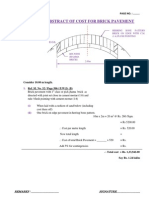 Estimate & Abstract of Cost For Brick Pavement: Herring Bone Pattern Brick On Edge With C.M. (1:4) Flush Pointing