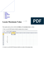 Locate Maximum Value In column excell