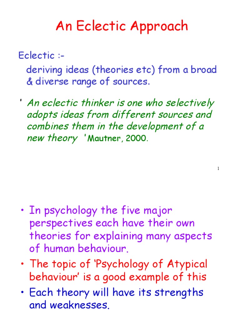 eclectic approach in social work ppt