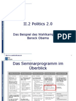 Politik 2.0: Das Beispiel Des Wahlkampfs Von Obama