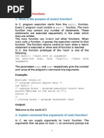 What Is The Purpose of Main Function?: CHAPTER 3: Functions