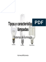Tipos e Caracteristicas de Lampadas