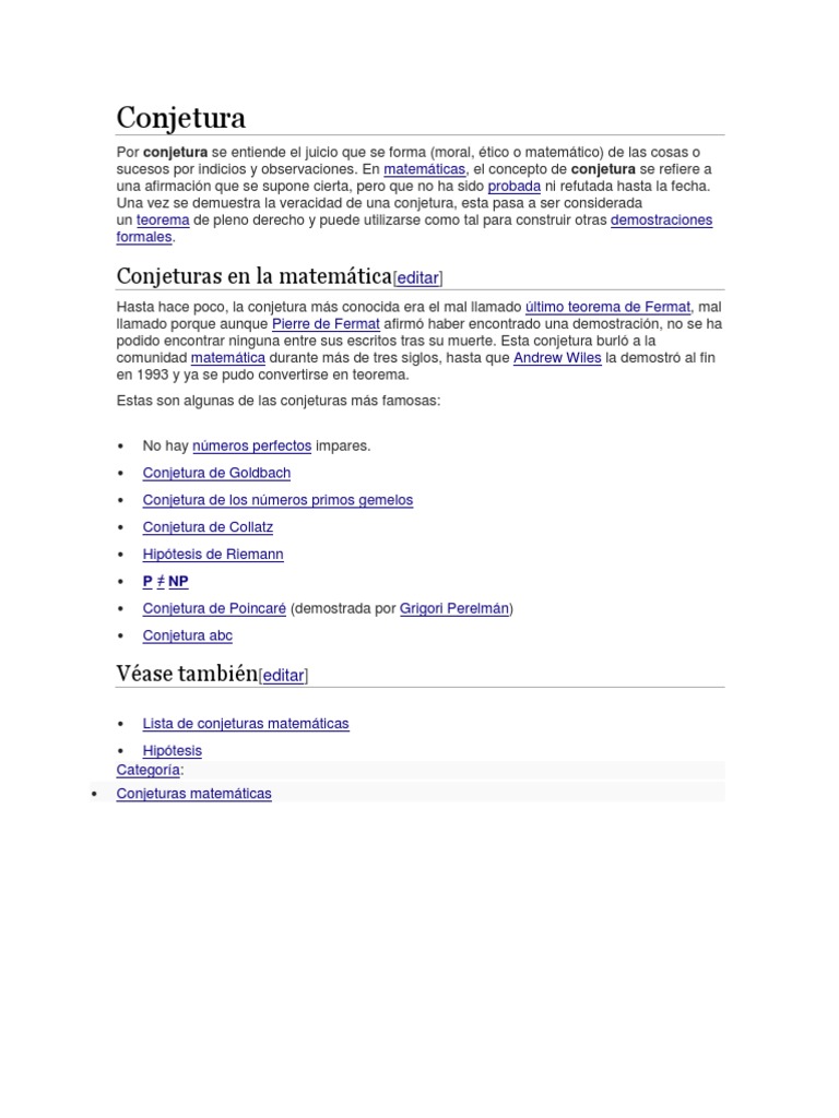 Conjetura | PDF | Conjetura | Enseñanza de matemática