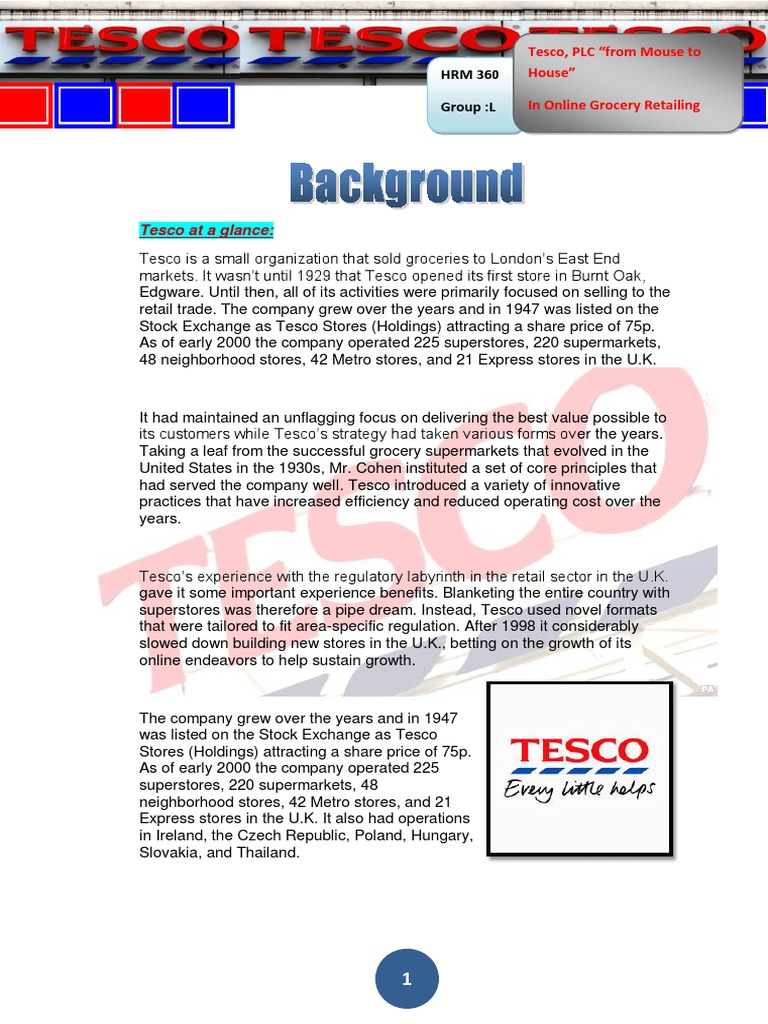 Tesco Case Solution Tesco Grocery Store