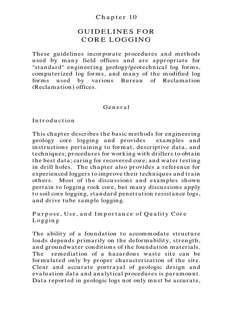 Core Logging Guidelines for Geology | PDF
