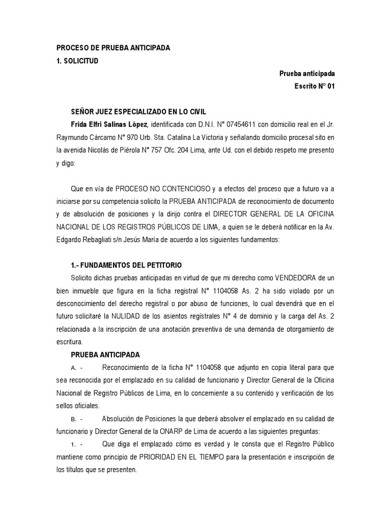 Proceso de Prueba Anticipada | PDF | Evidencia (ley) | Ley procesal
