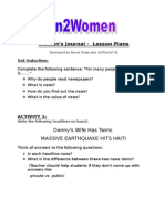 Lesson Plans for Women's Journal No 1