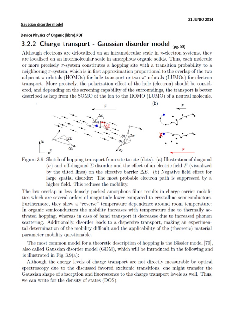 Gaussian Disorder Model | PDF | Probability Density Function | Chemical ...