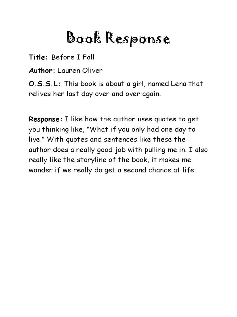 Book Response1 | PDF