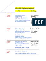 course schedule reading assignments