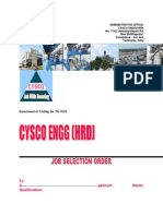 Job Selection Order From Cysco Engg