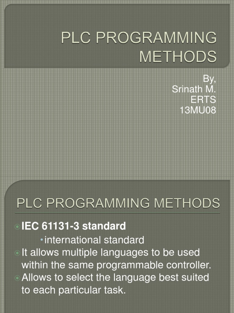 Overview of IEC 61131-3 PLC Languages | PDF