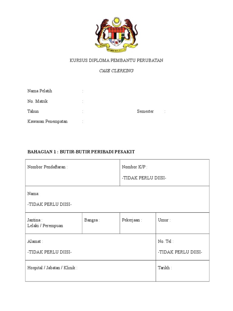 Format Case Clerking | PDF