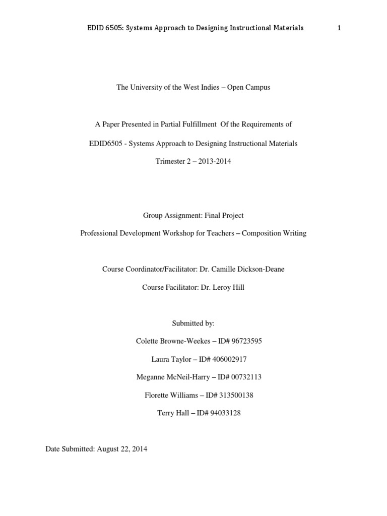 Final Group Project 6505 | PDF | Teachers | Educational Assessment