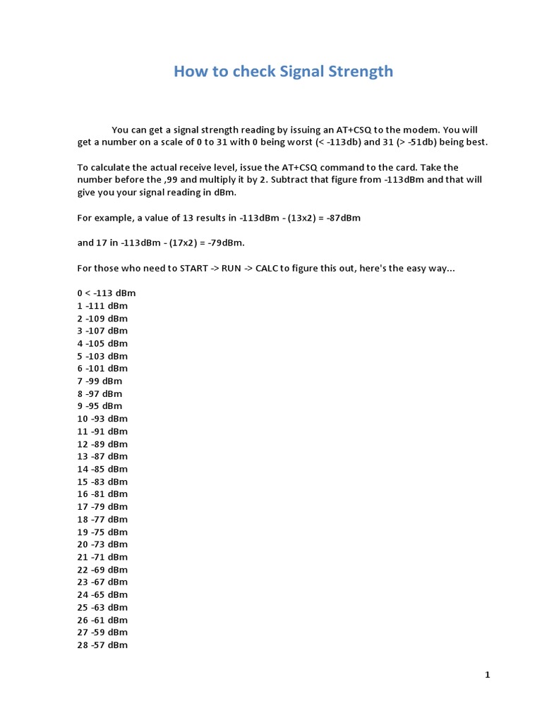 How To Check Signal Strength PDF Modem Antenna (Radio)