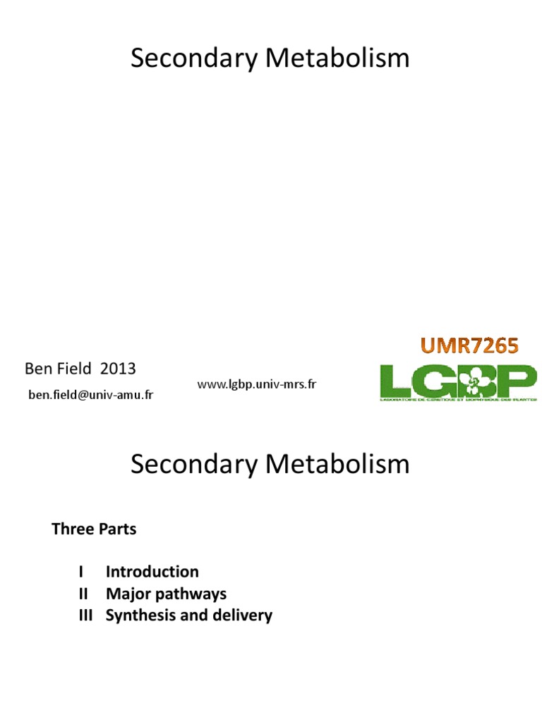 Plant Secondary Metabolism | PDF | Regulation Of Gene Expression | Lignin