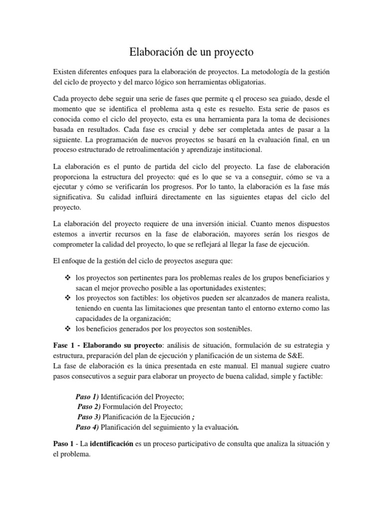 Elaboración de Un Proyecto | PDF