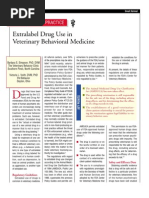 Extra Label Drug Use in Veterinary Behavioral Medicine