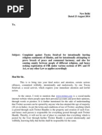 Download Ready format for complaint against  Teesta Setalvad  by Tajinder Pal Singh Bagga SN237517589 doc pdf