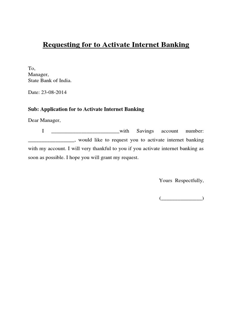 Requesting For To Activate Banking PDF Banking Financial Services