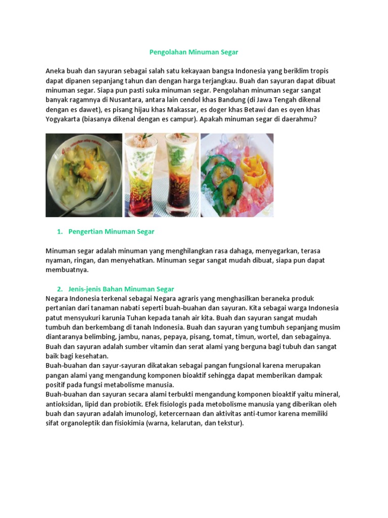 Pengolahan Minuman Segar