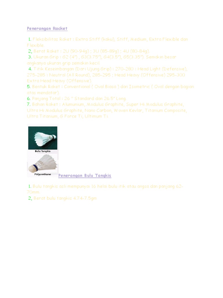 Penerangan Racket | PDF