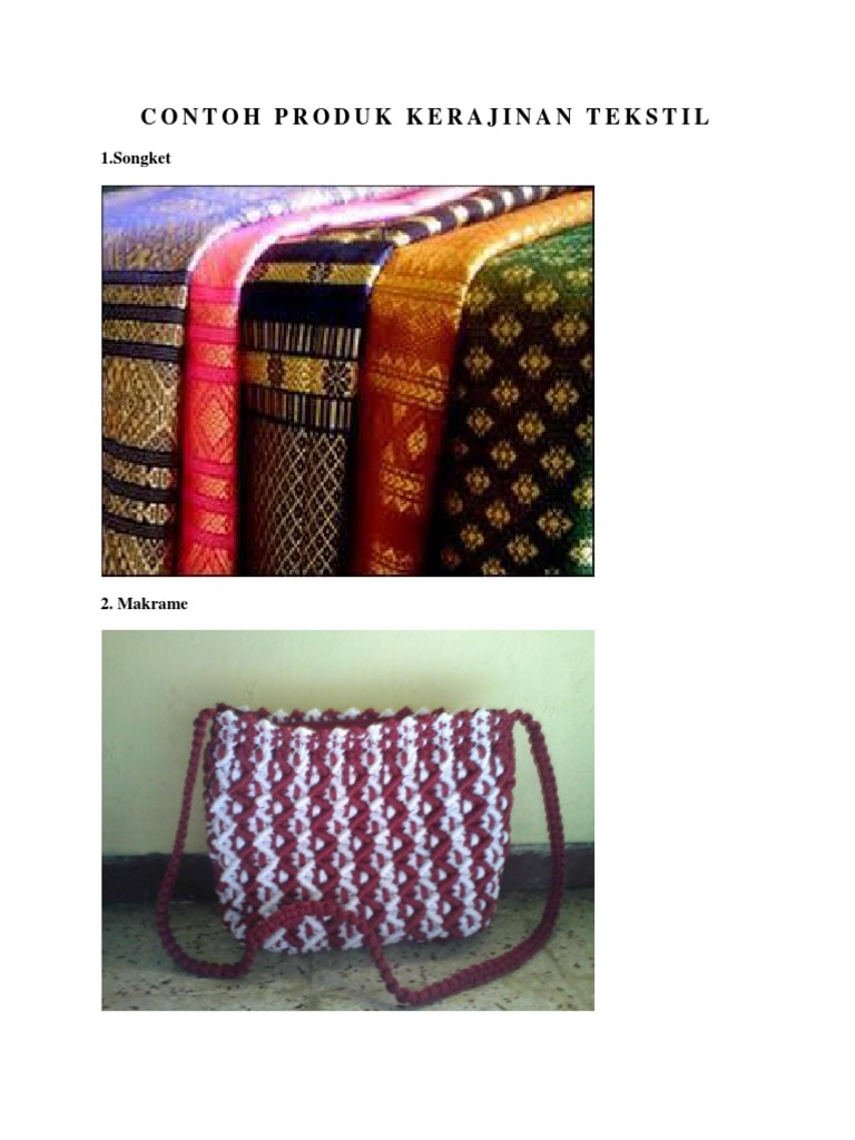 Contoh Produk Kerajinan Tekstil