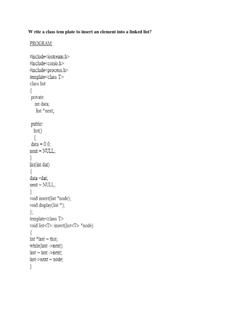Stack and Linked List Programs Using Clsss Templete | PDF | Object ...