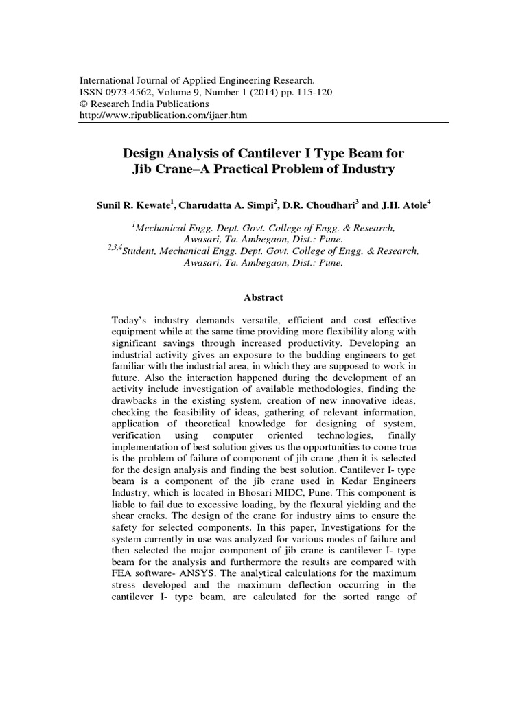 Design Anlaysis of Cantilever Beam | PDF | Beam (Structure) | Stress ...