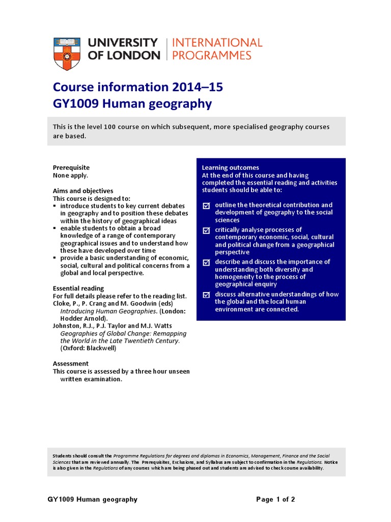 Human Geography | PDF | Geography | Sustainability