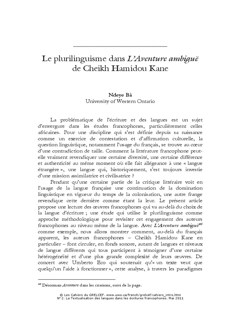 Cgrelcef 02 Text12 Ba Pdf Langue Francaise Romans