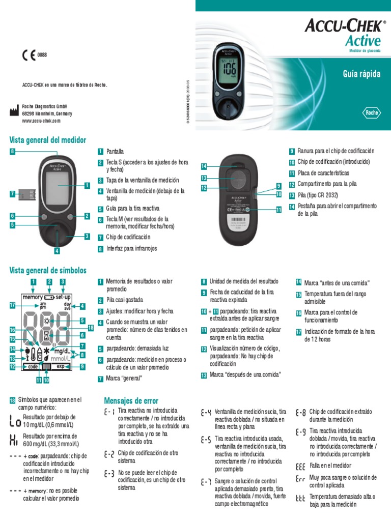 AccuChek Active, Guia Rapida PDF PDF Medición Informática