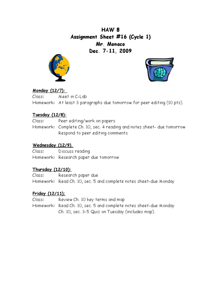 HAW 8 Week 16 | PDF
